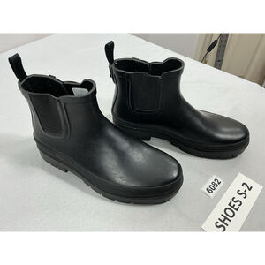 Womans Target Pullon Ankle Rain Boots Black 8 Elastic Ankle